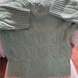 American Eagle Green Cable Knit Sweater